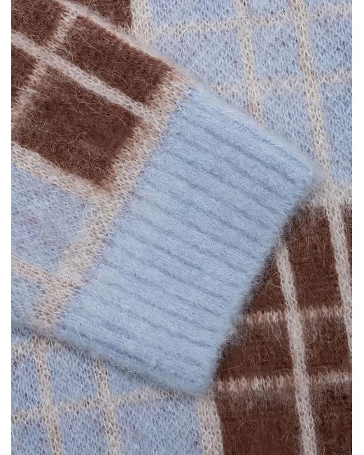 AWAKE NY Blue Checked Sweater for men