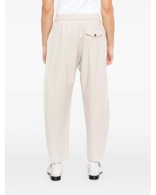 CROQUIS White Tapered Drawstring Trousers for men