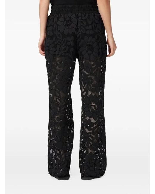 AllSaints Black Amelie Straight Leg Lace Trousers