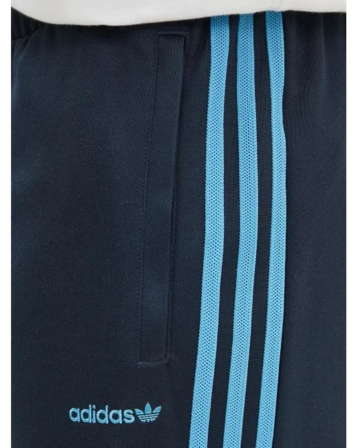 Adidas Blue 3-Stripe Logo Track Pants for men