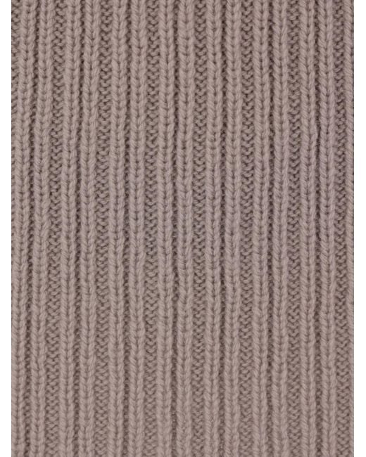 Rick Owens Gray Ribbed Wool Sweater