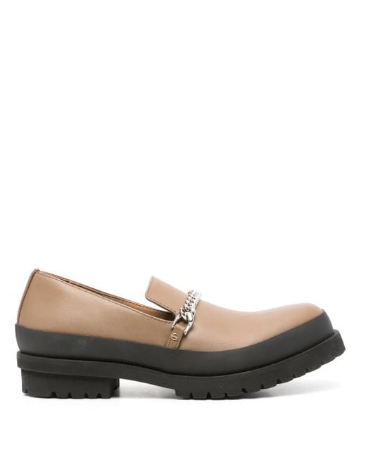 Stella McCartney Brown Chain-Detailed Loafers