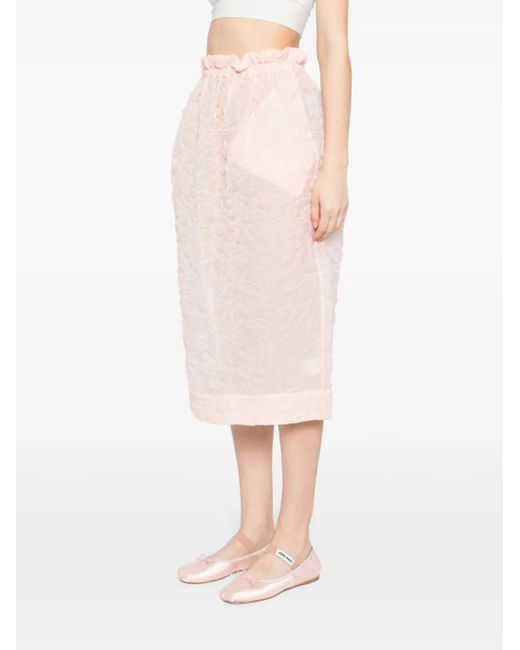 Simone Rocha Pink Ruffle-Waisted Skirt