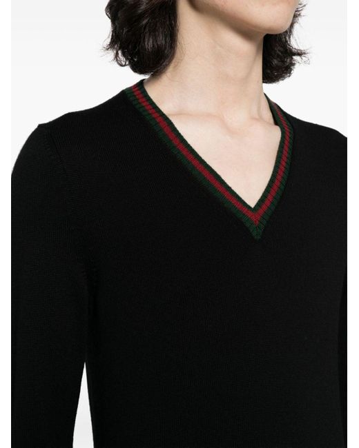 Jersey con cuello en V Gucci de hombre de color Black