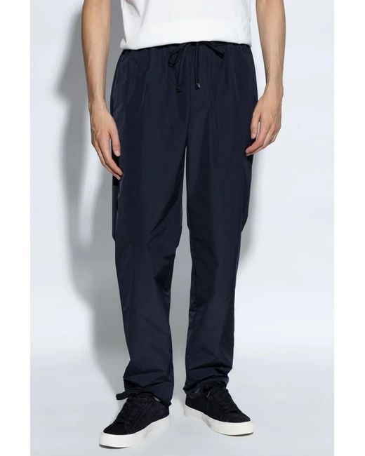 Moncler Blue Logo-Patch Trousers for men