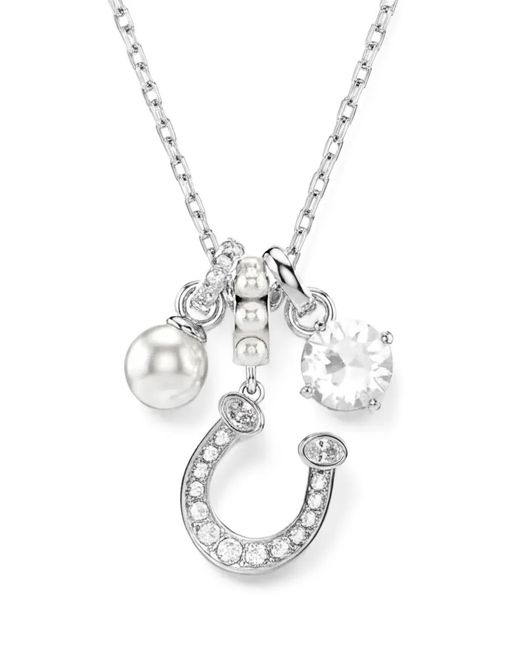 Swarovski White Symbolica Horseshoe-Pendant Necklace