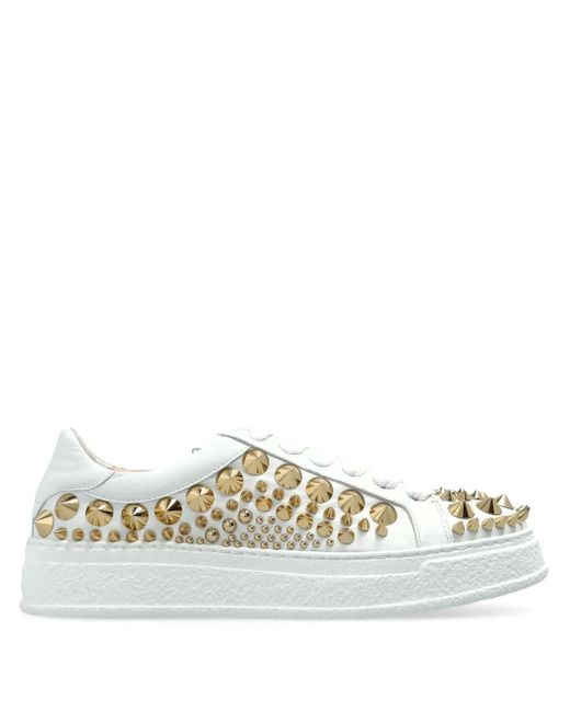 Agl Attilio Giusti Leombruni White Sneakers Mit Nieten