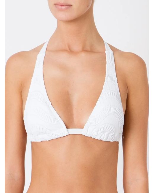Amir Slama White Triangle Bikini Top