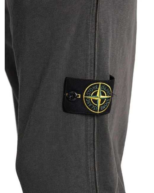 Stone Island Gray Malfilé Cotton Track Pants for men