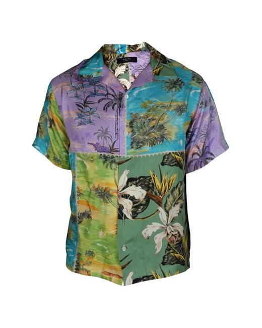 Amiri Green Patchwork Shirt for men