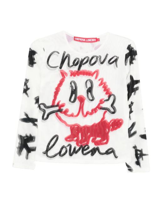 Top con logo estampado Chopova Lowena de color White