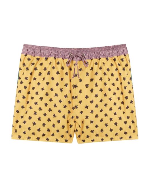 Donde Esteban Metallic Star-Print Swim Shorts for men