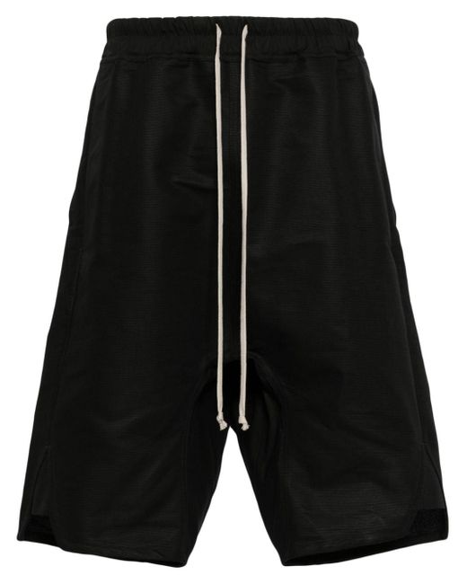 Rick Owens Black Drawstring-waist Cotton Shorts for men