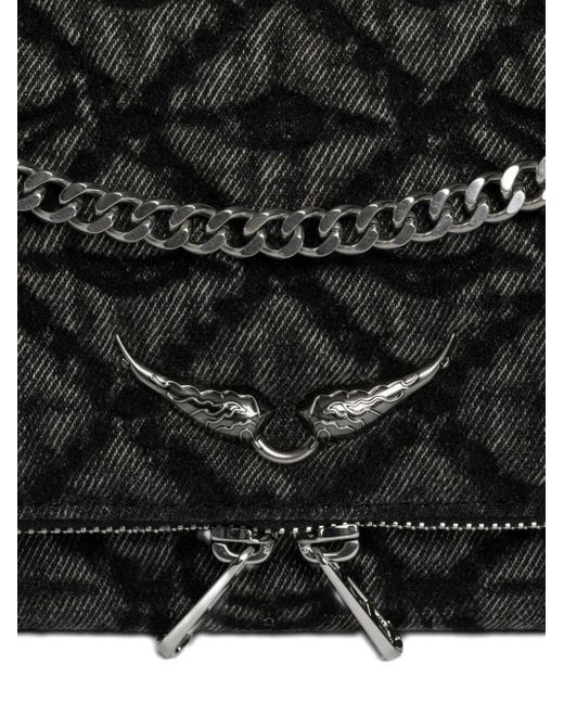 Bandolera acolchada con correa de cadena Zadig & Voltaire de color Black