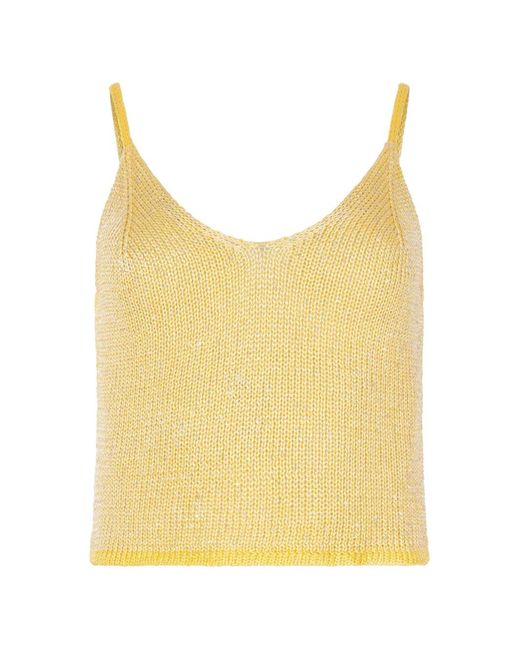 Paramidonna Yellow Bruna Sleeveless Silk Top