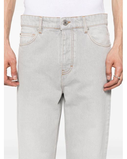 AMI Gray Cropped Tapered Jeans for men