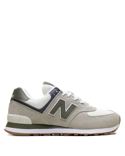 New Balance White 574 "Moss" Sneakers for men