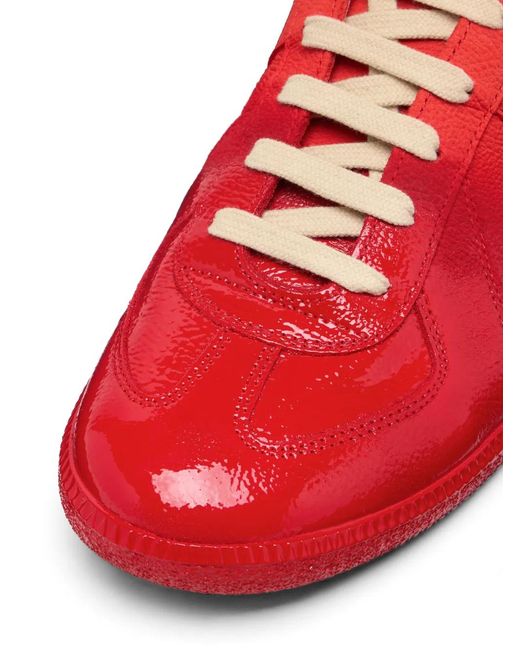 Maison Margiela Red Replica Leather Sneakers