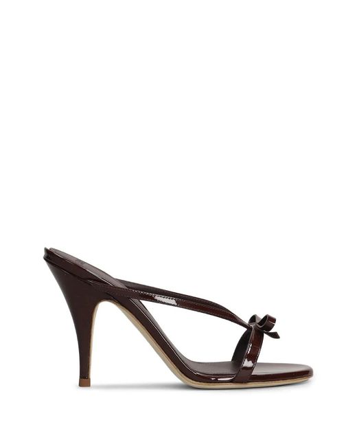3Juin Red Natalia Bow-Detail Patent-Finish Sandals