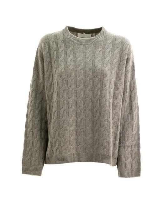 Lisa Yang Gray Seymour Cable-Knit Sweater