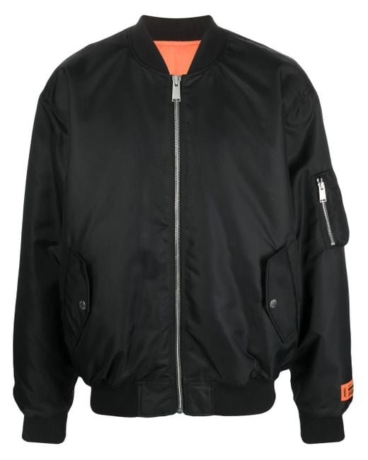 Heron Preston Black Padlock-patch Bomber Jacket for men