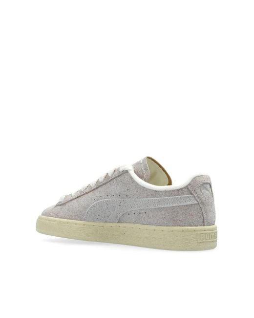 PUMA White R-Suede Sneakers