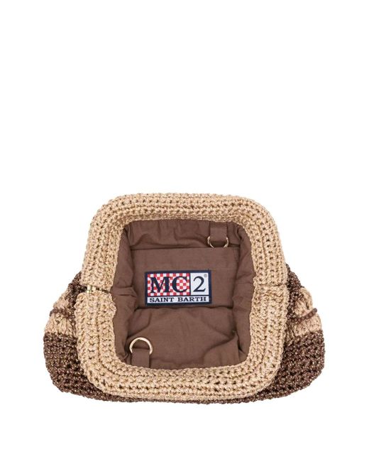 Mc2 Saint Barth Brown Umhängetasche mit Logo-Stickerei