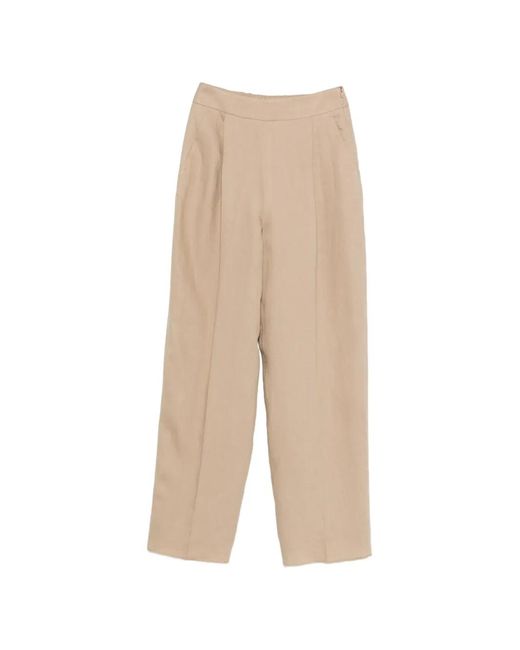 Agnona Natural Pleated Trousers
