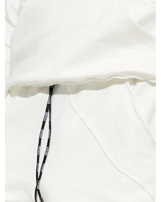SER.O.YA White Yanni Drawstring Stitched Shorts