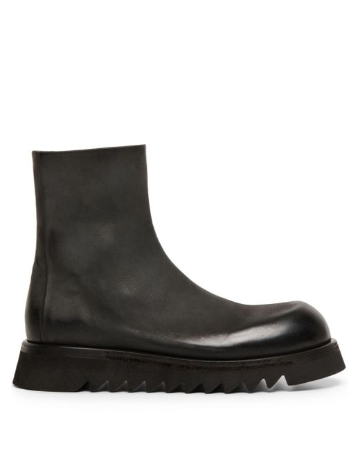 Marsèll Black Cariata Leather Ankle Boots for men