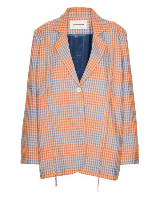 Chaqueta a cuadros con botones Henrik Vibskov de color Orange