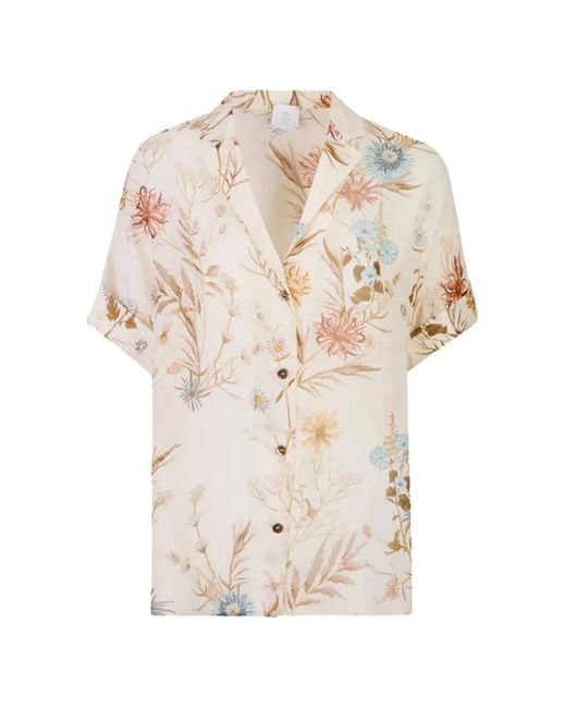 Eleventy White Floral-Print Buttoned Shirt