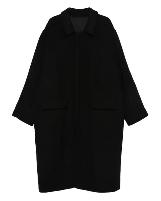 Rick Owens Black Single-Breasted Coat for men