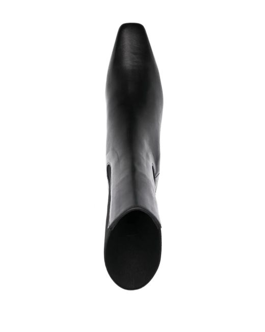 Totême  Black Leather Mid-Heel Boots