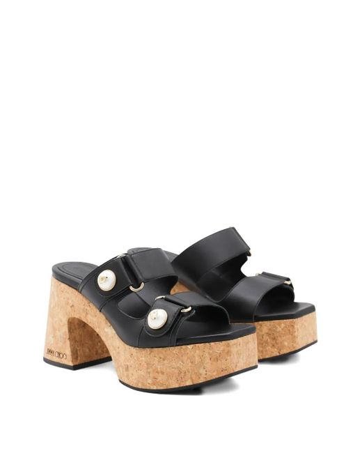 Jimmy Choo Black 95Mm Fayence Embellished Heeled Sandals