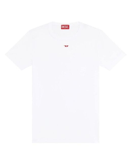 Camiseta D-Ribber-N con cuello redondo DIESEL de hombre de color White