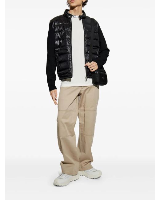 Moncler Black Down Cardigan for men