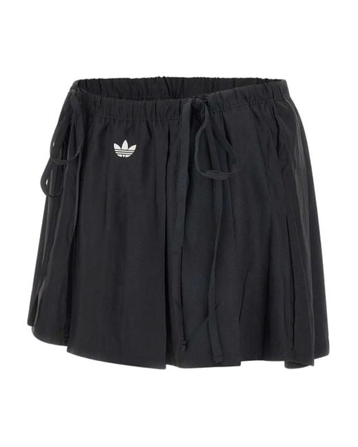 Adidas Black Elasticated Pleated Mini Skirt