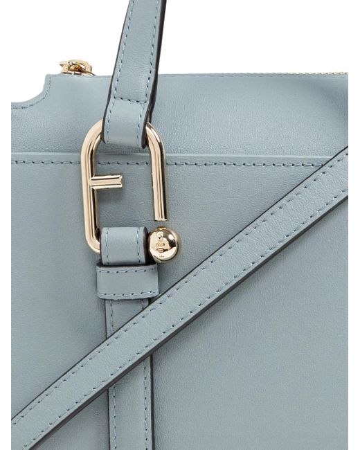 Furla Gray Nuvola Leather Tote Bag