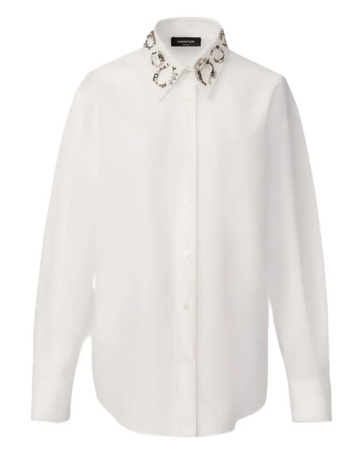 Camisa con apliques en el cuello Fabiana Filippi de color White