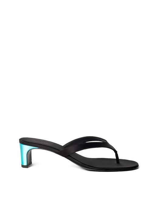 Gia Borghini White T-Strap Heeled Sandals