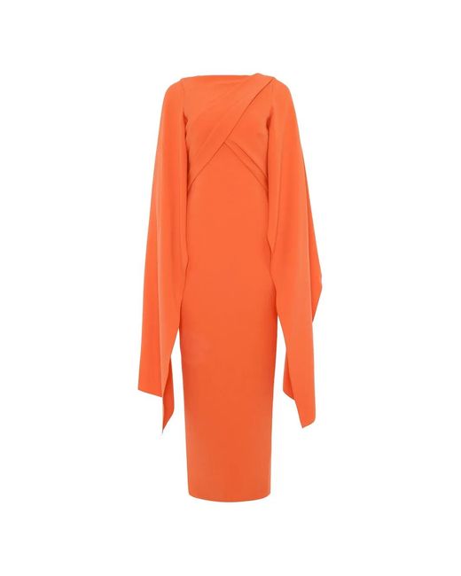 Roksanda Orange Iven Cape-Sleeve Maxi Dress