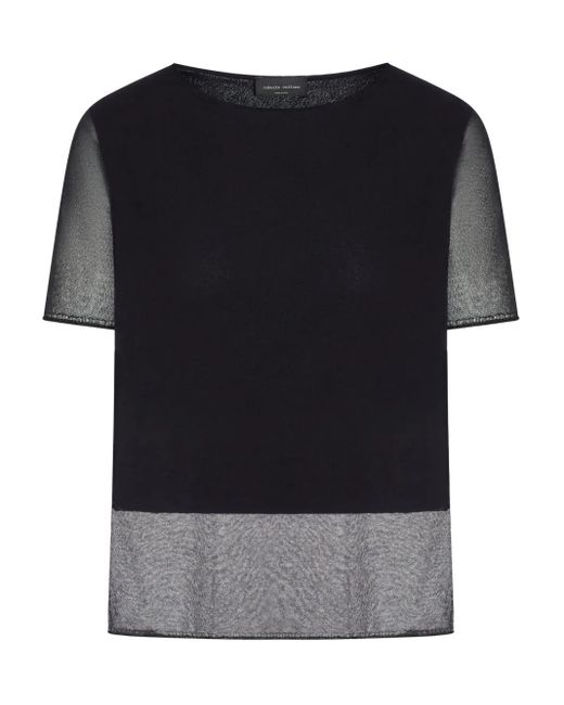 Camiseta de algodón Roberto Collina de color Black