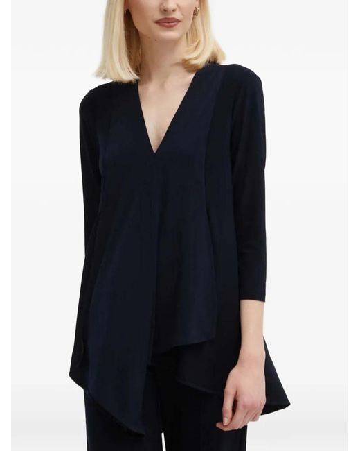 Joseph Ribkoff Blue V-Neck Layered Top