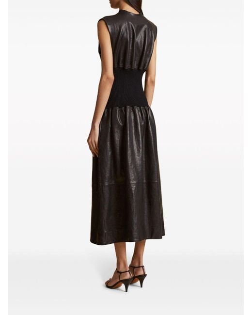 Khaite Black The Uni Leather Maxi Dress