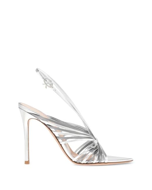 Gianvito Rossi White Strappy Pointed-Toe Sandals