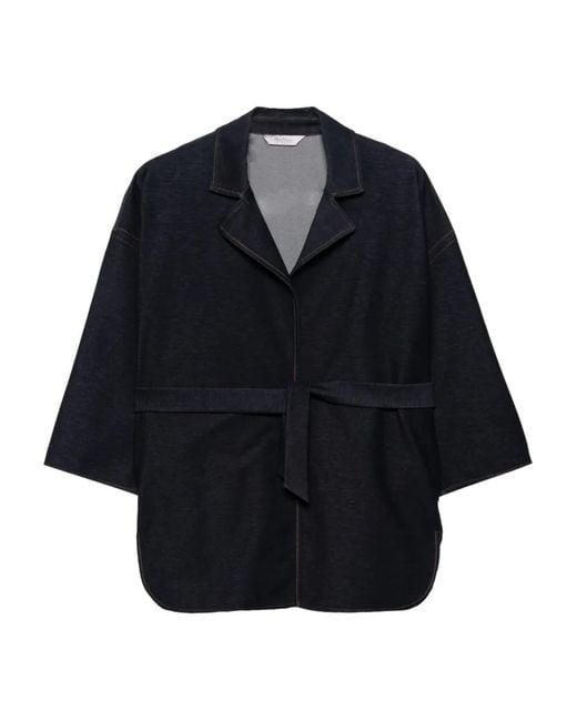 Chaqueta Con Cinturón Max Mara de color Blue
