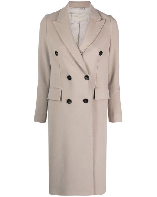 Circolo 1901 Double-breasted Peaked Coat in Natural | Lyst Canada