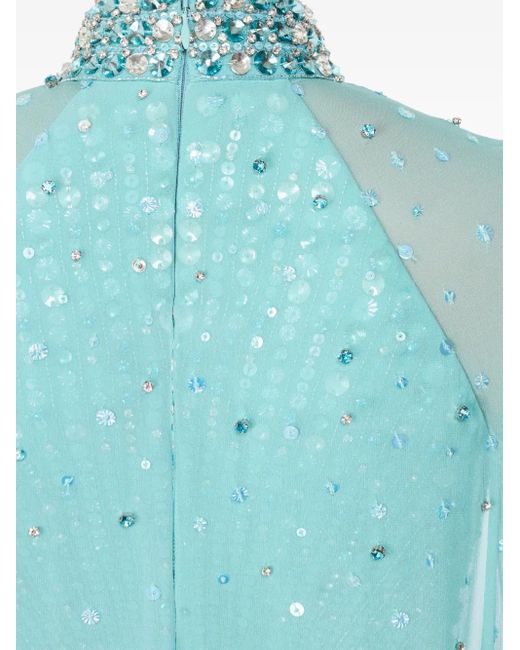 Jenny Packham Blue Thea Maxikleid Mit Verziertem Cape
