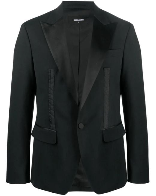 DSquared² Black Silk Panelling Dinner Jacket for men